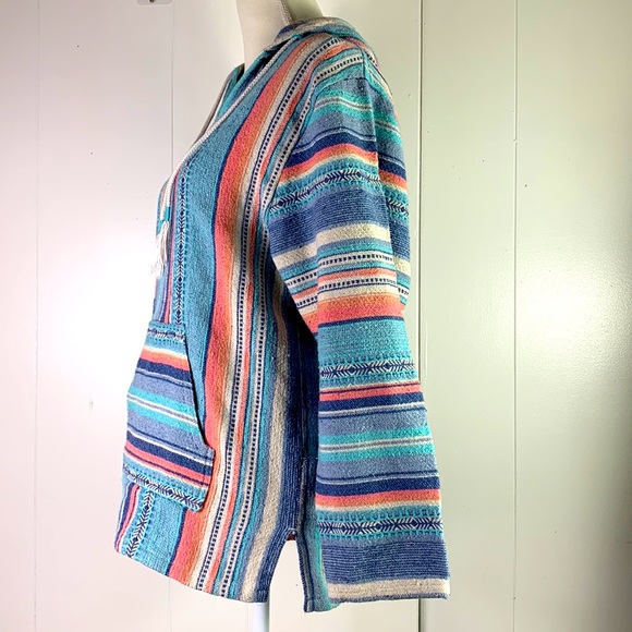 Beach Life By Ladrft Baja Poncho Hoodie - Size Junior Large - Picture 3 of 12